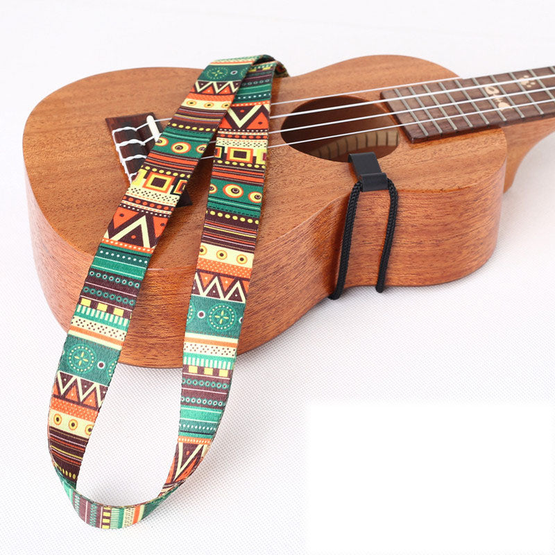 Guitar Strap Ethnic Pattern Hawaii Style Ukulele Strap Adjustable Nylon Clip with Hook Belt Sling Ukulele Guitar Accessories