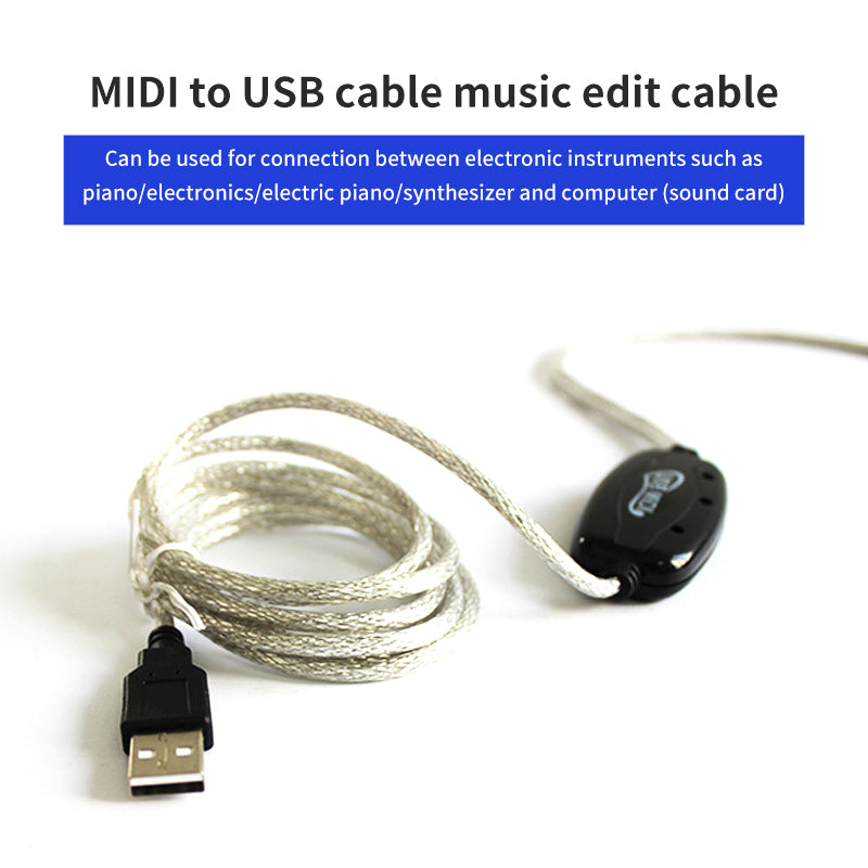 USB Interface To MIDI Converter Music Keyboard Piano USB Connector Music Studio Cord Cable Adapter For Windows Adapter Cord